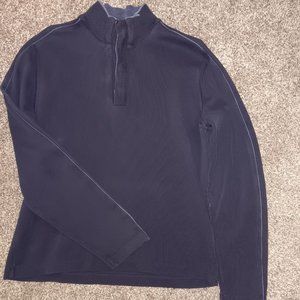 Pre-owne Hugo Boss Sweater Mens Small Blue Quarter Button Casual Cotton